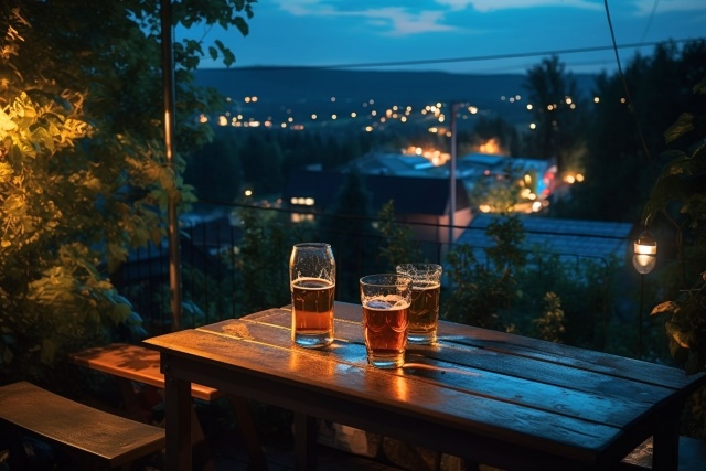 夜景とビールの味わい